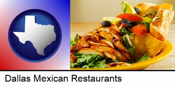 a Mexican restaurant salad in Dallas, TX