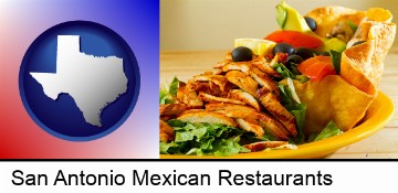 a Mexican restaurant salad in San Antonio, TX